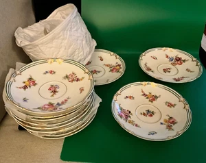 Coalport seltene Blumen Menge 12 große 6,75" Untertassen Bone China und Kissenhülle - Bild 1 von 14
