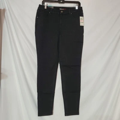 NUEVO - Talla 10 - STYLE & CO Negro Tiro Medio, Control Abdomen, Jeans Ajustados - Curvilíneos Foto 1 de 4