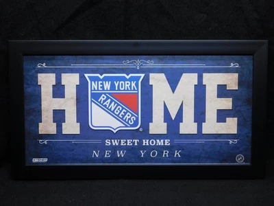 Letrero enmarcado de los New York Rangers HOME SWEET HOME 22x12 marco Steiner deportes hockey Foto 1 de 2