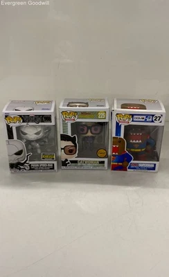 Lote de 3 Funko Pops, Poison Spider-Man, Domo Superman, Catwoman, Precintados en Caja Foto 1 de 4
