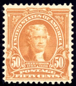 US 310 50c 1903 Thomas Jefferson PSAG cert unused OG hinged - Picture 1 of 3