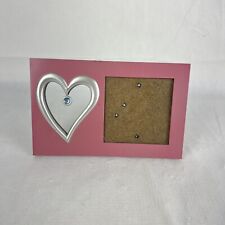 Picture Photo Frame 3x3" Opening Pink Open Heart Hanging Jewel Desk Stand