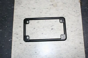 CUSTOM CHOPPER BOBBER MOTORCYCLE GLOSS BLACK METAL LICENSE PLATE FRAME  7"  X 4" - Picture 1 of 7