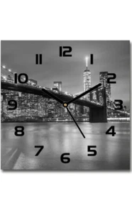 Wanduhr New York 30x30cm, schwarz/weiß Glas, geräschlos, Neu+OVP - Bild 1 von 2