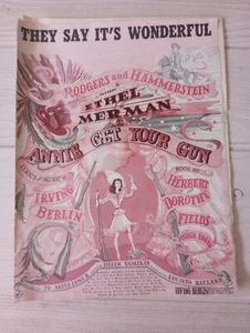 They Say It's Wonderful Vtg Sheet Music Ethel Merman Annie Get Your Gun 1946 - Imagen 1 de 9