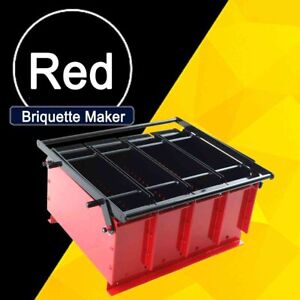 Manual Paper Log Briquette Maker Machine Fireplace Tool 15"×12.2"×7.1" Red