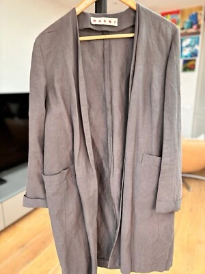 Marni Linen Steal GreyUnlined Jacket Coat Overcoat Size40, Made In Italy , Used  - Image 1 of 4
