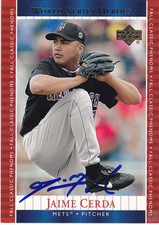 JAIME CERDA NEW YORK METS SIGNED UPPER DECK WS HEROES CARD KANSAS CITY ROYALS