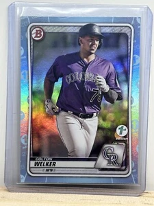2020 Bowman 1st Edition Sky Blue Foil #BFE87 Colton Welker - Picture 1 of 2