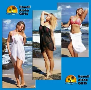 NEW BEACH COVER UP SARONG SHORT SOFT POLY WRAP PAREO BIKINI SKIRT SALE! - Picture 1 of 3