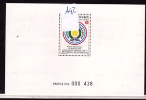 Prueba De Impresión S.M.O.M Convención Postal Con El Paraguay 1990 - Imagen 1 de 1