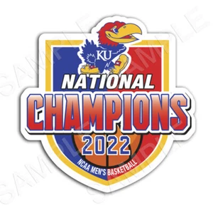 Calcomanías pegatinas Kansas Jayhawks 2022 Champions baloncesto universitario NCAA Big Jay - Imagen 1 de 1