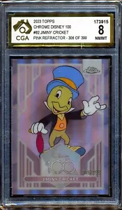 2023 Topps Chrome Disney 100 Years Pink Refractors #82 Jiminy Cricket /399 CGA 8 - Bild 1 von 3