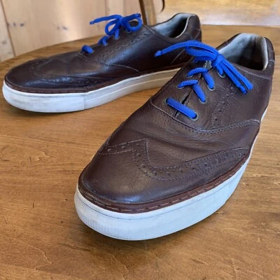 Mens Hush Puppy Brown With White Soles Leather Wintip Sneakers Size 13 M - Image 1 of 4