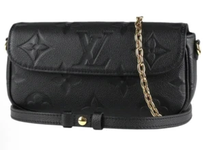 LOUIS VUITTON Ivy Wallet on Chain Noir M82154 Monogram Empreinte Bag - Picture 1 of 10
