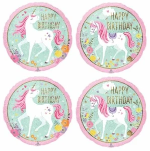 4x Magical Gold Unicorn Happy Birthday 18" Mylar Foil Balloon Party Supplies - Picture 1 of 3