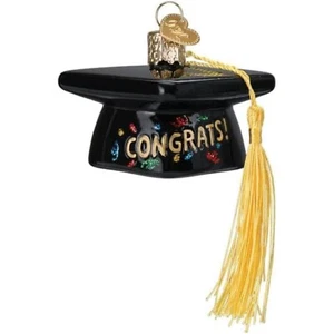 Old World Christmas Graduation Cap Glass Hanging Ornament FREE BOX - Picture 1 of 2