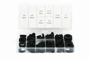 180-Piece Rubber Grommet Assortment Kit – Firewall & Wire Hole Seals - Picture 1 of 4