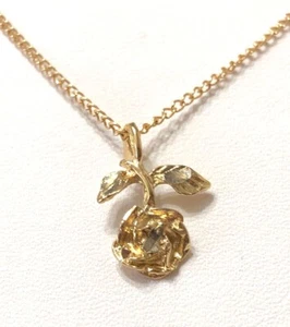 NEU 14K über Sterlingsilber Vermeil "Rose" Anhänger & 18" goldfarbene Kette - Bild 1 von 6
