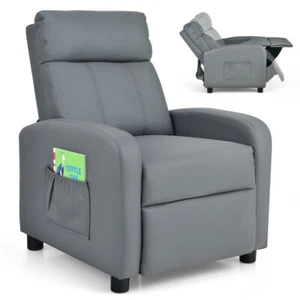 Upholstered Children Recliner Lounge Adjustable Reclining Chair w/Storage Pocket - Picture 1 of 12