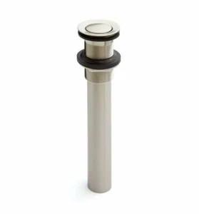 1 1/2" Bathroom Pop Up Brass Drain Brushed Nickel No Overflow for Sink Support - Picture 1 of 4