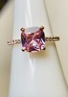 Bomb Party Dupe Rose Gold Ring Rose Pink Cubic Zirconia &  Cubic Zirconia Size 7