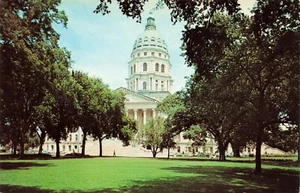 State Capitol, Topeka, Kansas PC de colección fechada a mano 1966 - Imagen 1 de 2