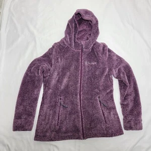 Free Country Women's Fleece Full Zip Lightweight Hoodie Jacket- Purple- Size M - Picture 1 of 10