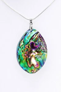 Silberkette mit großem Abalone-Tropfen - Bild 1 von 4