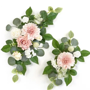 (Pack de 2) Decoraciones de Flores Artificiales, Guirnalda de Telón de Fondo de Arco Artificial... - Imagen 1 de 7