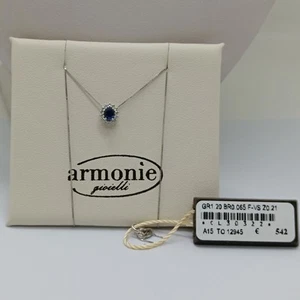 ARMONIE GIOIELLI COLLANA DA DONNA ORO BIANCO 18KT CON ZAFFIRO E DIAMANTI (0587) - Imagen 1 de 14
