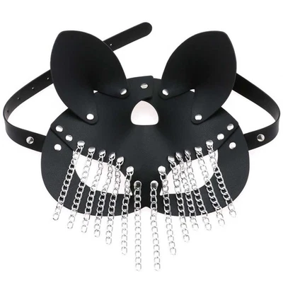 Girl Masks Cosplay Masquerade Costume Blindfold Mask Women Sexy Punk Leather Cat - Image 1 of 4