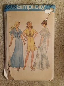 Simplicity 6898 Pattern UNCUT - 1970s Misses Halter Dress 2 Lengths - Size 10 - Picture 1 of 3