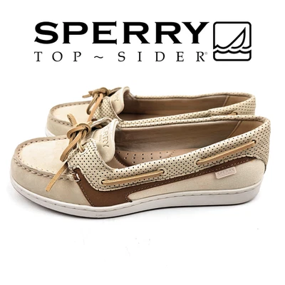 Zapatos de barco perforados Sperry Top-Sider color tostado estrella de mar para mujer • Talla 7 Foto 1 de 4