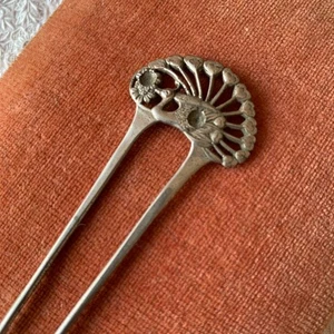 Kimono japonés Kanzashi ornamento para el cabello horquilla metal pavo real vintage - Imagen 1 de 5
