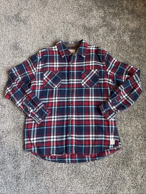 Xadrez masculino flanela vintage original à prova de intempéries vermelho branco azul tamanho GG - Imagem 1 de 4