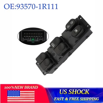 Interruptor de ventana eléctrica de puerta lateral del conductor para Hyundai Accent 2011-2017 93570-1R111 Foto 1 de 4