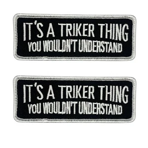 2PC Its A Triker Thing 4x1.5Inch Iron on Sew on Patch for Uniforms and Clothing - Picture 1 of 1