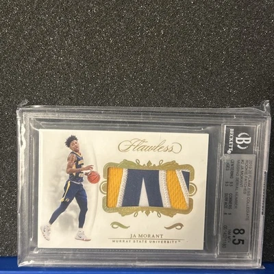 2019-20 Panini Flawless Ja Morant ROOKIE JERSEY PATCH MISPRINT ERROR NO SERIAL # - Image 1 of 4