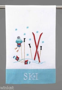 Juego de 6 toalla de mano bordada para invitado Suzanne Nicoll ""Ski"" 14"" X 22   - Imagen 1 de 1