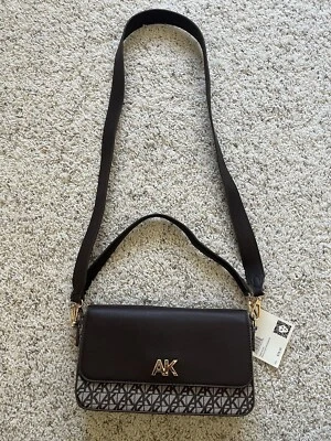 Bolso de hombro y bolso de hombro marrón con asa superior bidireccional Anne Klein nuevo con etiquetas Foto 1 de 4