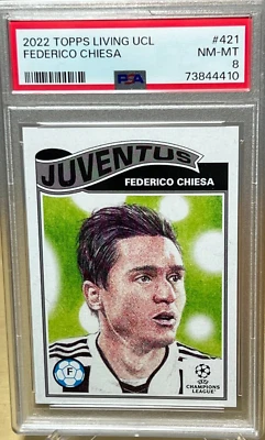 FEDERICO CHIESA 2022 TOPPS LIVING UCL SOCCER CARD #421 JUVENTUS ITALY PSA - Image 1 of 3