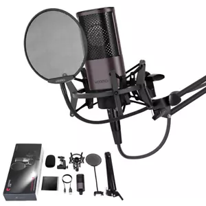 Condenser Computer USB Microphone Kit with Tripod for Gaming Streaming Podcast - Picture 1 of 12