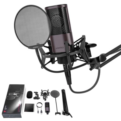USB Microphone Kit Streaming Podcast PC Condenser Mic with Tripod for Recording - Image 1 of 4