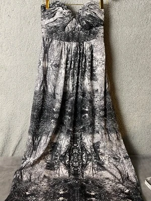 Maxi Vestido Ted Baker Para Mujer 3 Sin Tirantes Bosque Encantado Imperio Cintura Hada Foto 1 de 4