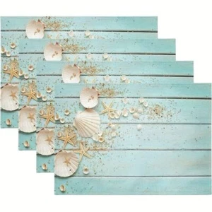 Seashells Summer Beach Placemat Heat Resistant Table Mat Kitchen - Picture 1 of 26
