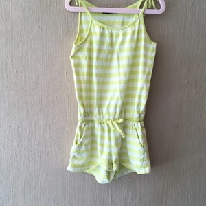 Gap Girls Yellow Cotton Jersey Romper Jumpsuit Shorts  Sz S 6 7 - Picture 1 of 7