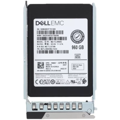 96KT6 096KT6 Dell EMC 960GB 6Gbps SATA MU TLC 2.5'SolidState Drive 14/15/16G kit - Image 1 of 4