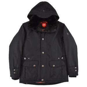 Wellensteyn Feuerland Dark-Blue Winter Hooded Parka Jacket Coat Mens sz L - Picture 1 of 17
