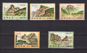 Corée du N 1975 mont Chilbo-San 5 timbres oblitérés / TE5466 - Foto 1 di 1